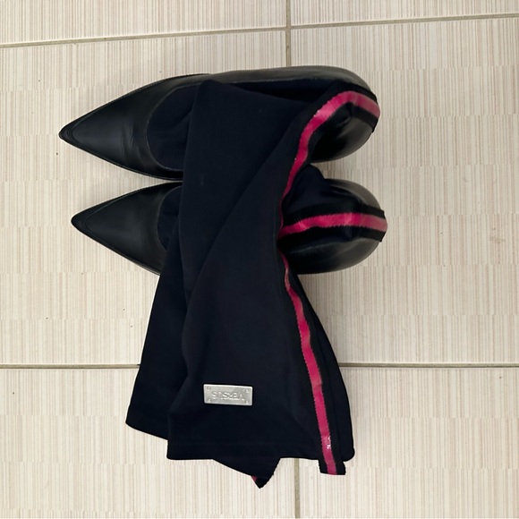 Black and Pink Knee-High Women's Boots - Picture 6 of 7